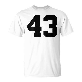 Nummer 43 Nummer Auf Der Rückseite Team Trikot Geburtstag T-Shirt - Seseable