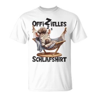 Offizielles Schlaf Zebra Mit Tier Lustig Tiermotiv T-Shirt - Geschenkecke