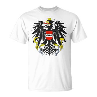 Oida Austria Flag Dialect Meme Schmäh Eagle Austria Gray T-Shirt - Geschenkecke