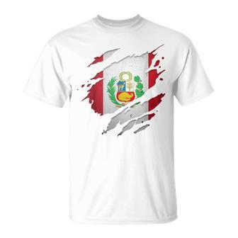 Orgullosas Camisas Peruanas Bandera De Perú Desgarrada Camiseta unisex - Regaloses