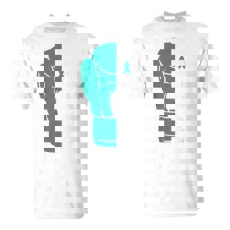 Ovarian Cancer Awareness Teal Ribbon Her Fight Is Our Fight T-Shirt - Monsterry