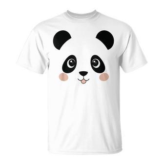 Panda Bear Face Halloween Costume Animal T-Shirt - Thegiftio UK