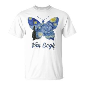 Papillonan Gogh Nuit Étoilée Peinturean Gogh T-Shirt - Cadeauxyz