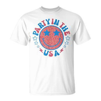 Party In The Usa 4Th Of July Preppy Smile Face Women T-Shirt - Monsterry CA