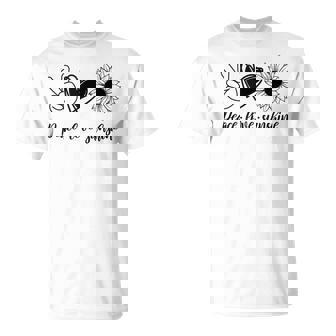 Peace Love Sunshine Sunflower Cute Hippie Sunflower Lovers T-Shirt - Monsterry