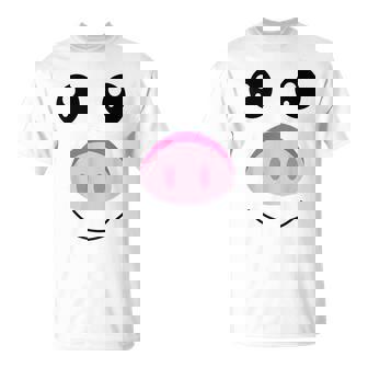 Pig Face Swine Halloween Costume For Couples & Family T-Shirt - Monsterry