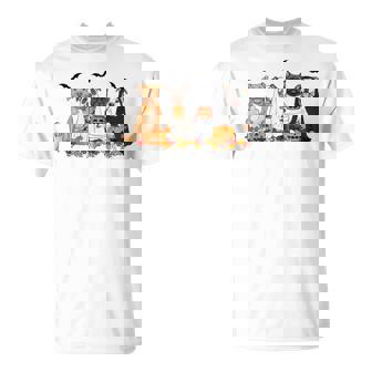 Pit Bull Dogs Ghost Witch Mummy Halloween Pumpkins Spooky T-Shirt - Thegiftio UK