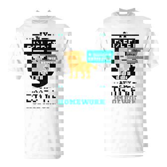 Pixel Pet Ate My Digital Homework Yellow Lab Dog K9 T-Shirt - Monsterry