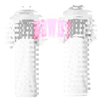 Preppy Cowgirl Varsity Pink Howdy Western Girls T-Shirt | Mazezy