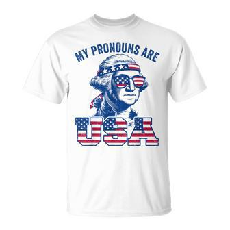 My Pronouns Are Usa Patriotic 4Th Of July T-Shirt - Monsterry UK