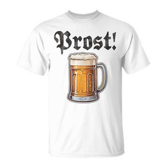 Prost Oktoberfest Bierfest Munich Lederhosen Gray T-Shirt - Geschenkecke