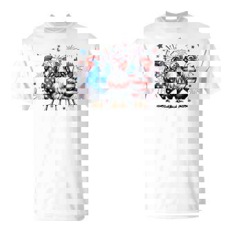 Red White Blue Chicken Usa Flag Firework 4Th Of July T-Shirt - Monsterry