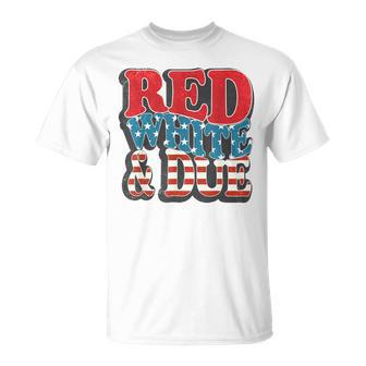 Red White And Due Retro 4Th Of July Pregnancy Patriotic T-Shirt - Monsterry UK