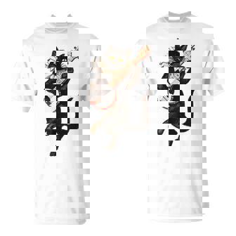 Renaissance Middle Ages Silly Weird Cat Playing Banjo Music T-Shirt - Monsterry