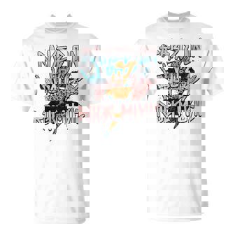 Retro 80'S Rock Music Skeleton Peace Big Hair Bands Eighties T-Shirt - Thegiftio UK