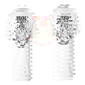 Retro Cute Ghost Halloween Ghouls Just Wanna Have Fun Disco T-Shirt - Thegiftio UK