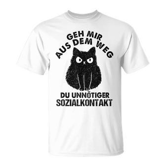 Retro Geh Mir Aus Dem Weg Du Unnötiger Sozialkontakt Geh Mir Aus T-Shirt - Geschenkecke