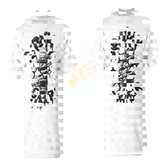 Retro Spooky Summer Skeleton Ice Coffee Summer Vacation T-Shirt | Mazezy