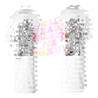 Retro Will Trade My Students For Candy Teacher Halloween T-Shirt - Thegiftio UK