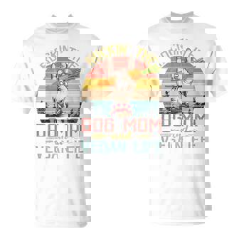 Rocking The Dog Mom And Vegan Life Vintage T-Shirt - Thegiftio UK