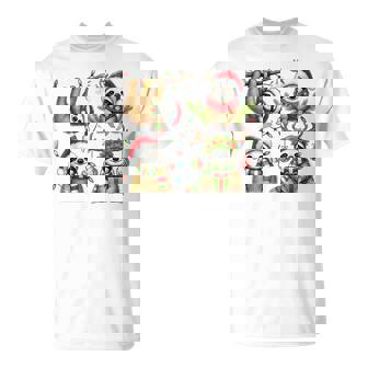 Santa Sloth Christmas Lights Holiday Sloth Lover T-Shirt - Seseable