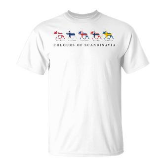 Scandinavia Flags Elk Colours Sweden Norway Iceland Gray T-Shirt - Geschenkecke