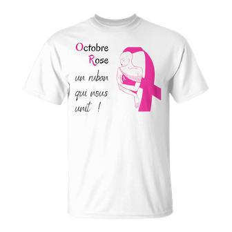 Sensibilisation Cancer Sein Octobre Rose-Tous Unis-Dépistage T-Shirt - Cadeauxyz