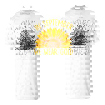 In September We Wear Sunflower Childhood Cancer Awareness T-Shirt - Thegiftio UK