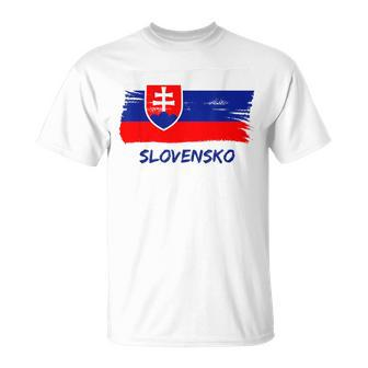 Slovak Flag Slovakia Team Fan Jersey T-Shirt - Seseable