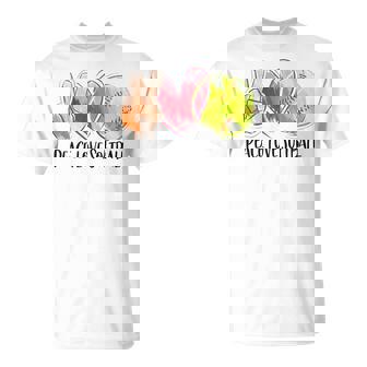 Softball Mom Softball Player Girls Peace Love Softball T-Shirt - Monsterry