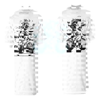 Space Astronaut On A Bicycle Cycling Lover Cycle Tour T-Shirt - Thegiftio