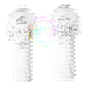 Speech Therapy Speech Language Pathologist Therapist Tie Dye T-Shirt | Mazezy