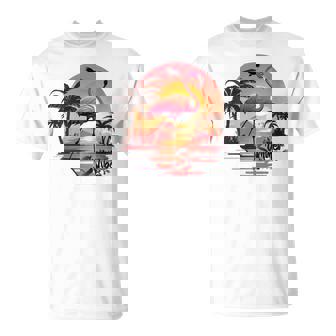 Summer Vibes Retro Groovy Summer Vibes Flamingo T-Shirt - Monsterry