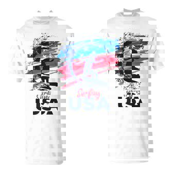 Surfing Usa Support The Team Usa Flag T-Shirt - Monsterry
