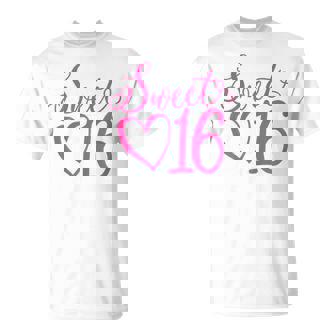 Sweet 16 For Girls Sixn 16 Years Old Pink 16Th Birthday T-Shirt | Seseable UK