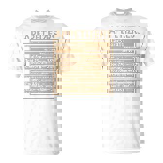 Thanksgiving Christmas Appetizers Nutrition Facts T-Shirt - Monsterry