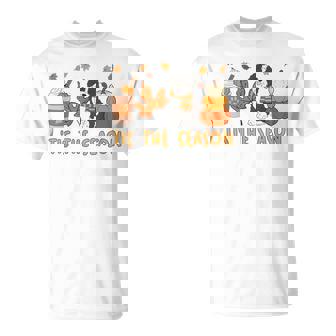 Tis The Season Sheepadoodle Dog Fall Autumn Pumpkin Coffee T-shirt - Monsterry