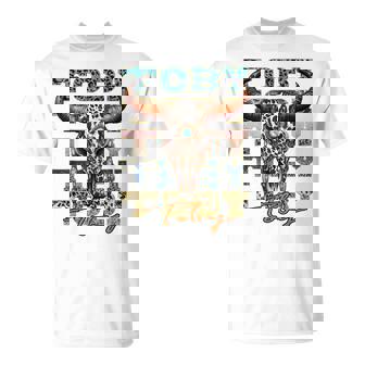 Toby Distressed Name Pride Toby Bull-Skull And Leopard 80S T-Shirt | Seseable UK