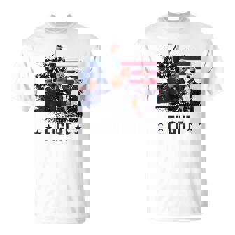 Trump 2024 Fight Fist Rally Trump Rally 2024 American Flag T-Shirt - Monsterry