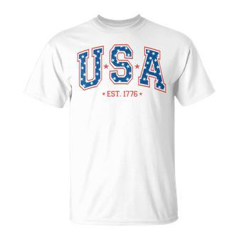 Usa Est 1776 4Th Of July Patriotic Us American Flag T-Shirt - Monsterry CA