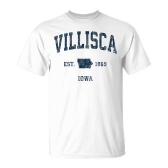 Villisca Iowa Ia Diseño Deportivo Atléticointage Azul Marino Camiseta unisex - Regaloses