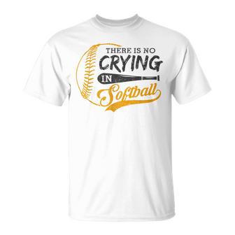 Vintage There Is No Crying In Softball Sports Softball T-Shirt - Monsterry