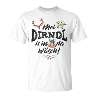 Women's Mei Dirndl Is In Da Wäsch Sayings T-Shirt - Geschenkecke