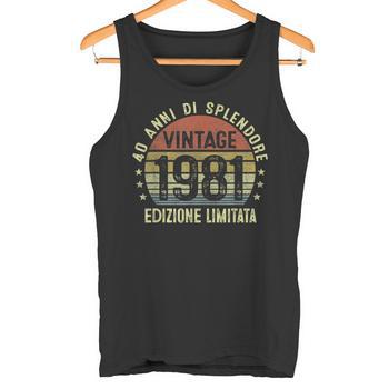 STAMPATEK Maglietta Compleanno 40 Anni | T-Shirt Uomo Divertente Con Scritta 1981 Vintage | Regalo Originale Per Festa A Sorpresa