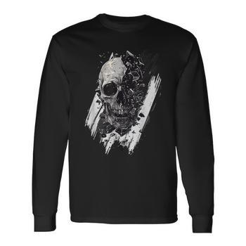 Tête De Mort Éclatée Moderne Hard Rock Crâne Noir Et Blanc - Sweat à Capuche Original