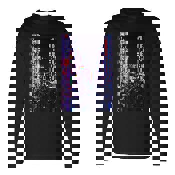 Tokyo Japan Night With Lights Graphic Men's Back Print T