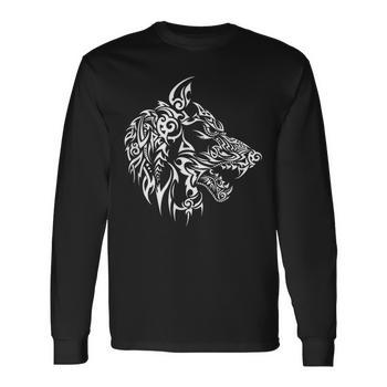 Sweat Motard Homme Loup Celtique – Design 3D Tricoté, Col Zippé, Style Vintage Robuste