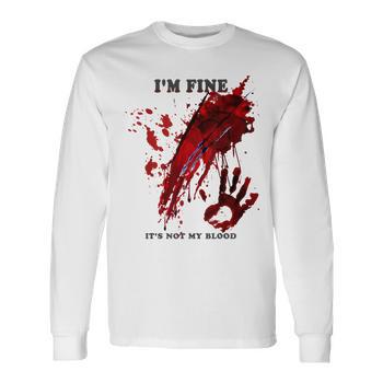 T-shirt Humoristique Halloween 'I'm Fine' - Hommes Et Femmes - Design Sanglant Et Drôle - Cadeau Fête D'Halloween