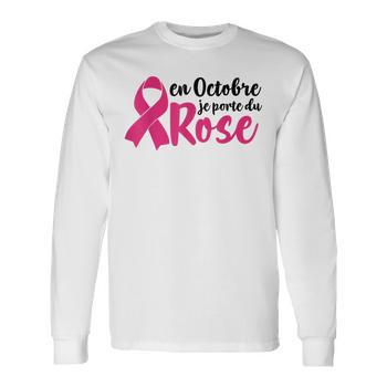 T-shirt Femme Octobre Rose – Manches Courtes, Imprimé Ruban Rose – Soutien Cancer Du Sein – Taille Standard