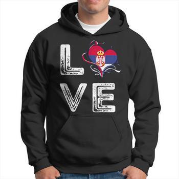 Sweat à Capuche Drapeau Serbie Srbija - Cadeau Fierté Serbe Pour Homme Femme - Hoodie Serbie Qualité Premium